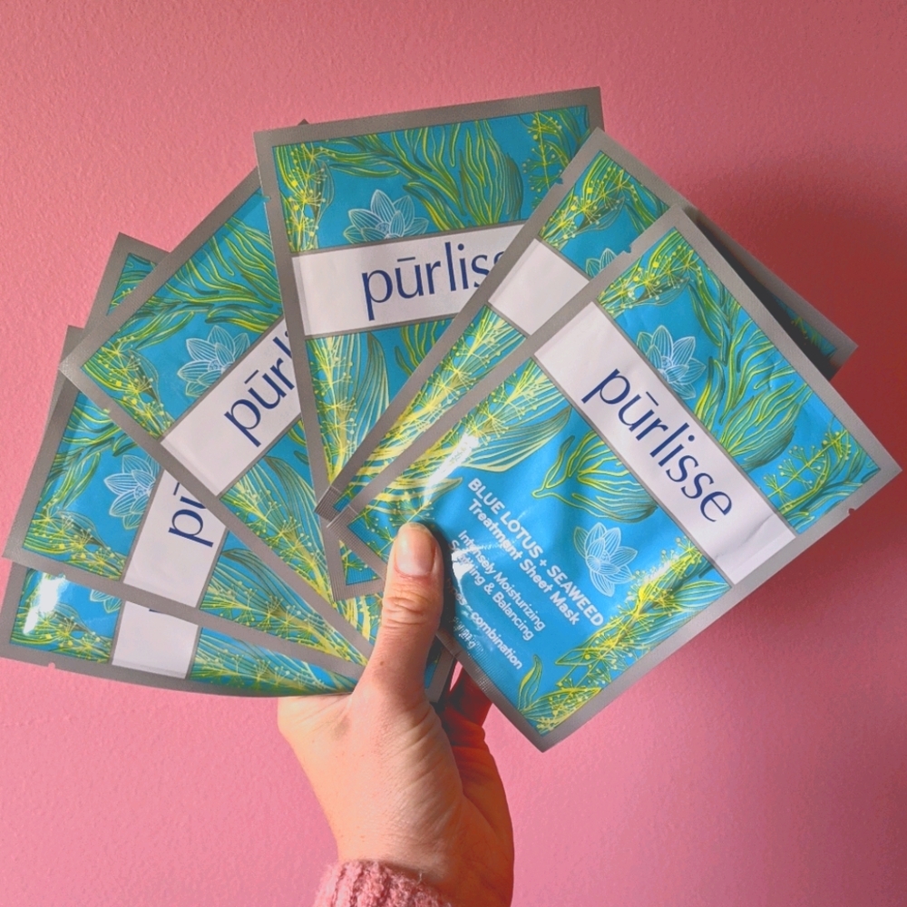 Purlisse Sheet Face Mask Blue Lotus Seaweed